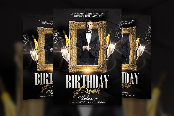 Unique Birthday Bash Flyer Template