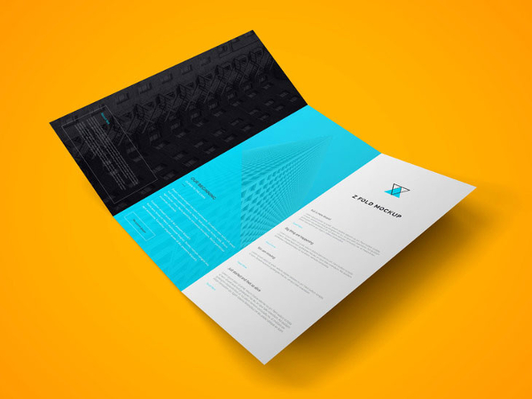 Free Z-fold Brochure Mock-Up