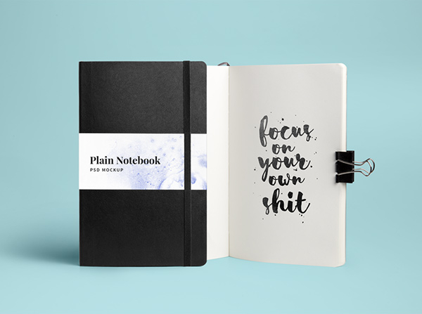 Free Notebook PSD Mockup