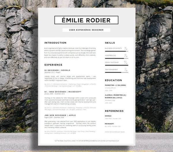 Easy to Edit Single Page Resume Template