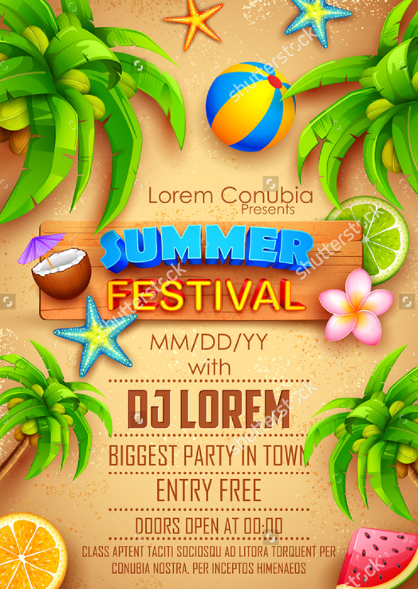 Illustration Summer Festival Poster Design