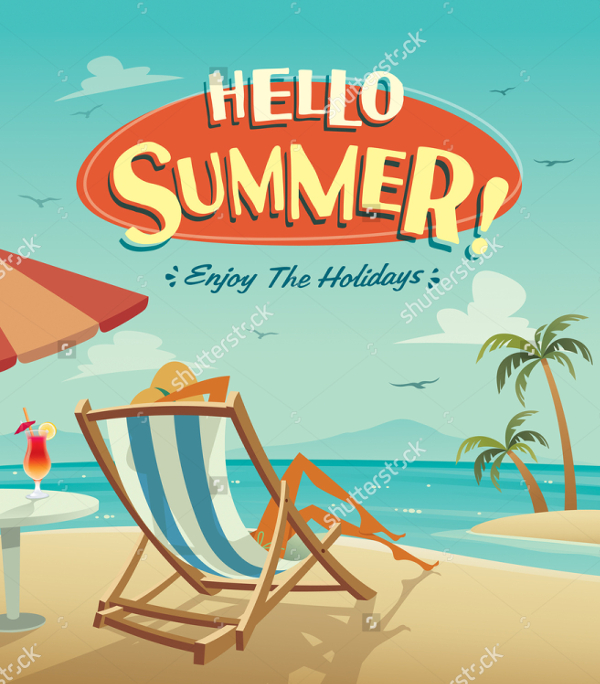 Hello Summer Poster Template