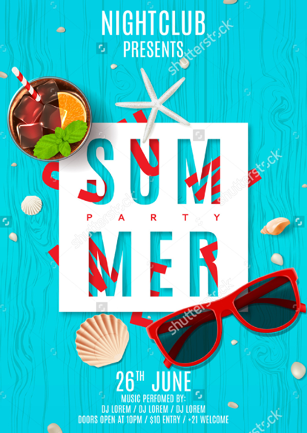 Summer Night Club Poster Template