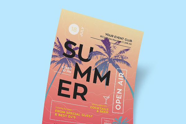 Unique Summer Poster Design Template
