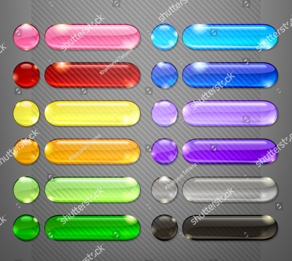 Set of Blank Website Buttons