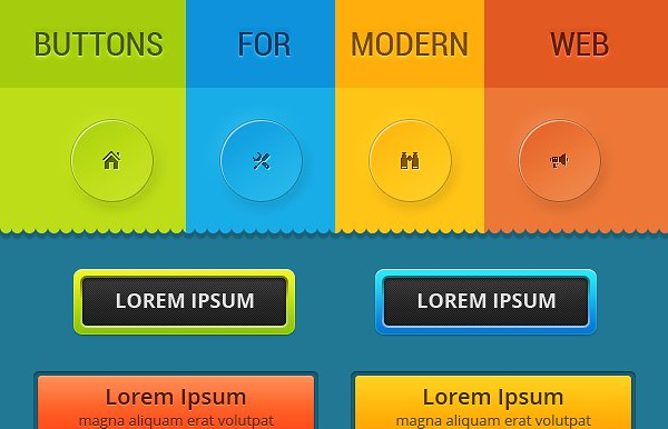 Web Modern Buttons Designs