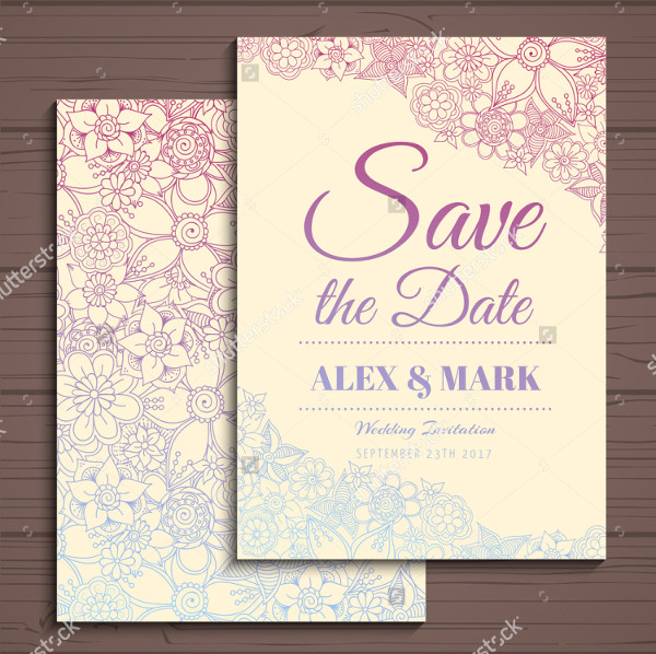 Wedding Flower Invitation Card Suite