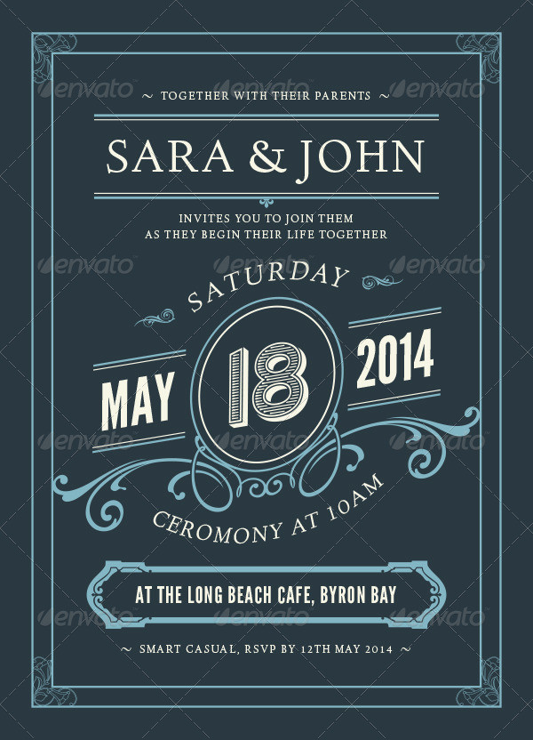 Wedding Design Invitations Card Template