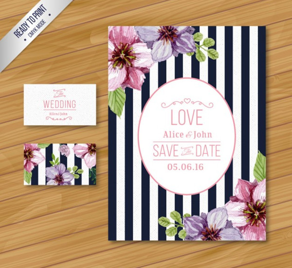 Wedding Party Invitations Card Template