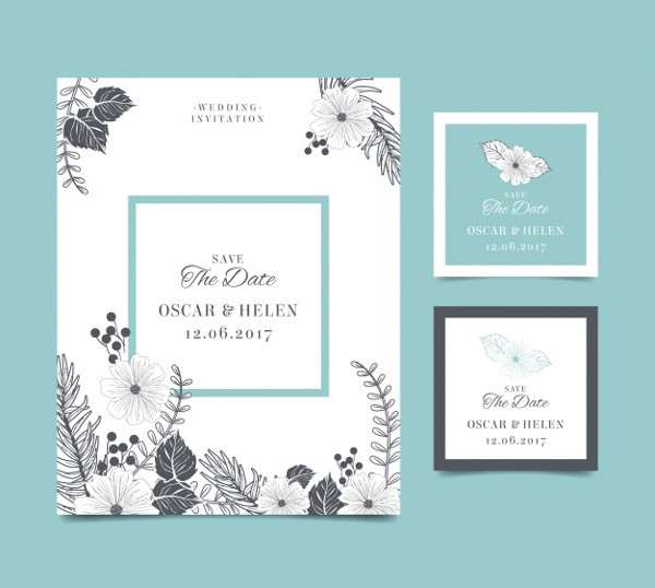 Free Vintage Wedding Flowers Invitations Card