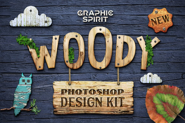 Wood Photoshop Design Kit