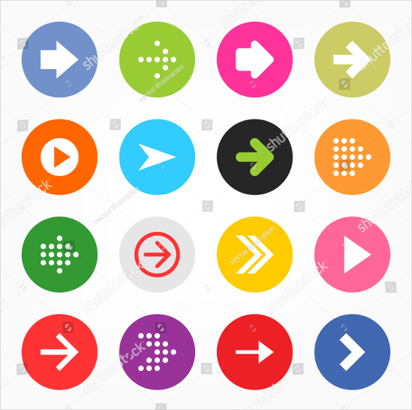 Simple Arrow Sign Buttons Designs