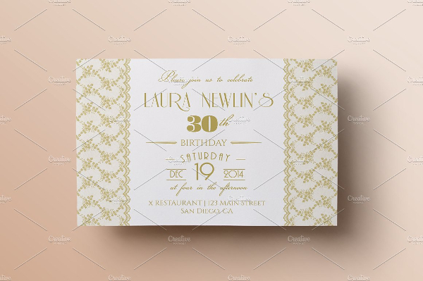 Lace Birthday Invitation Template
