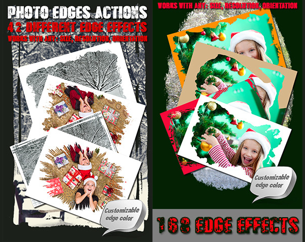 Photo Edges Actions For Photoshop Bundle