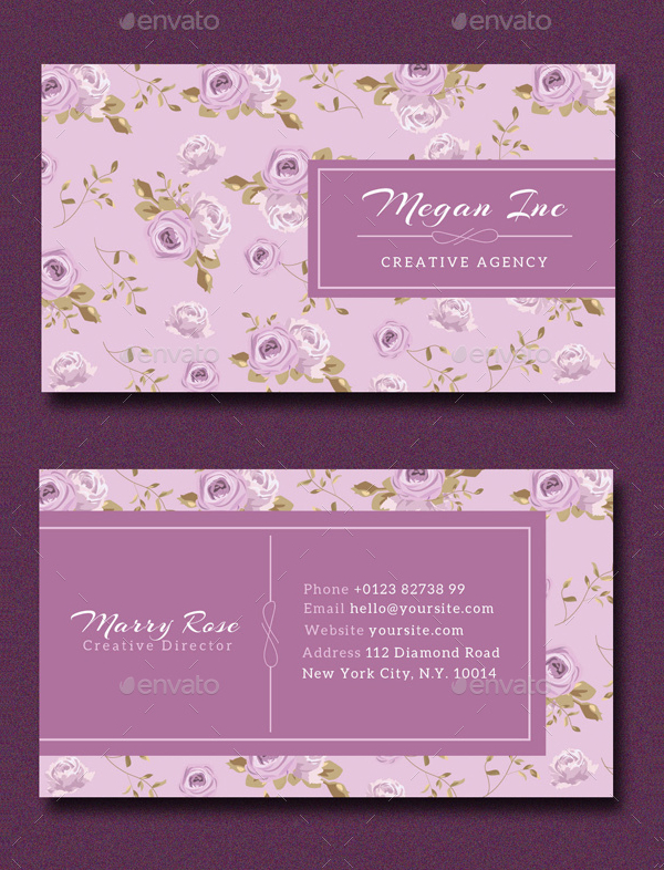 Creative Agency Floral Business Card Template