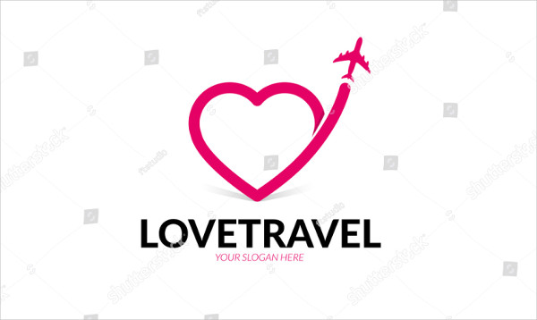 Travel Love Logo Design Template