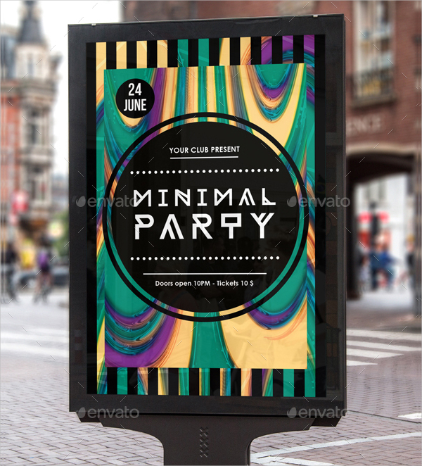 Modern Club Minimal Party Poster Templates