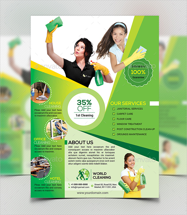 House Cleaning Service Flyer Template Bundle
