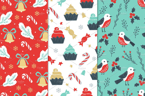 Snowflakes Christmas Seamless Patterns