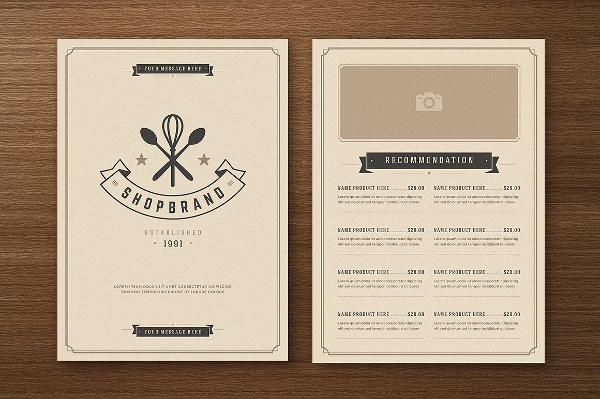 Attractive Bar Menu with Logo Design Template