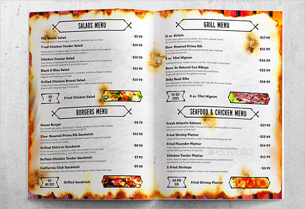 Grill Bar Menu Design Template