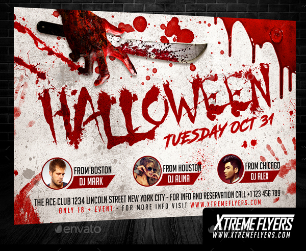Editable Halloween Party Template Flyer 