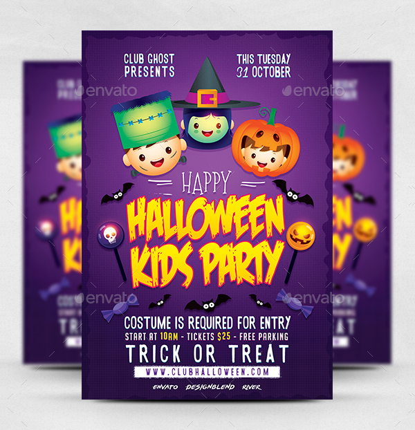 Halloween Kids Party Flyer Template