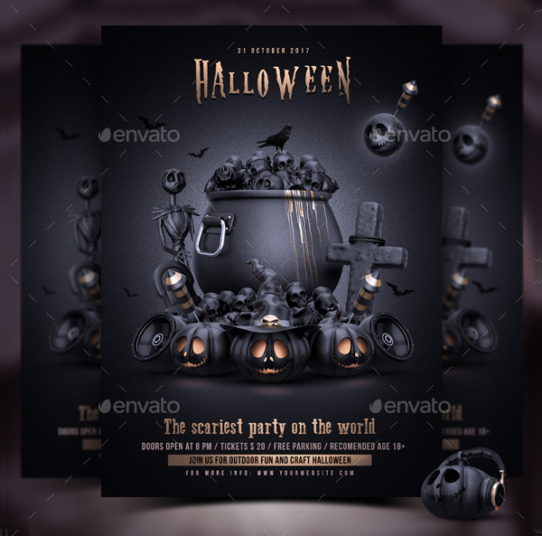 Awesome Halloween Party Design Flyer