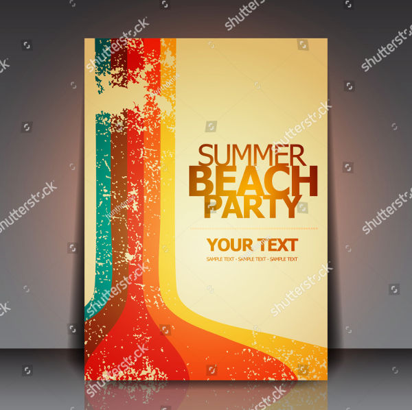 Vintage Summer Beach Retro Party Flyer
