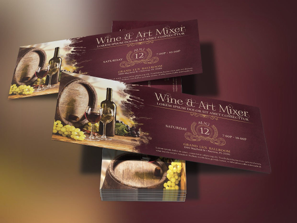 Vintage Wine Art Mixer Flyer Template