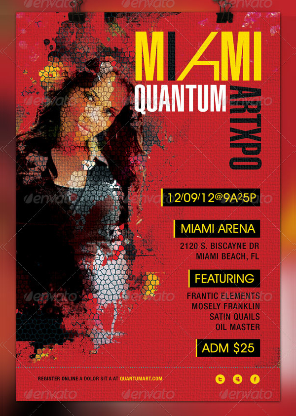 Art Expo Flyer Ticket Event Pass Template