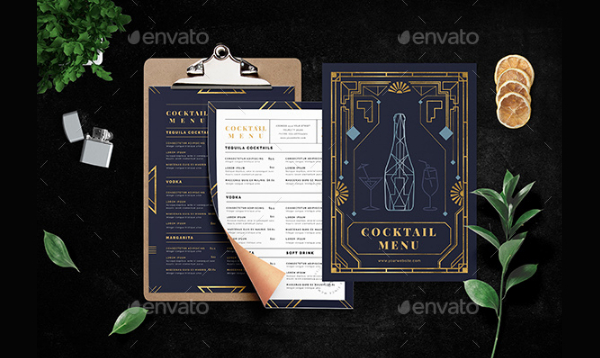 Art Deco Cocktail Menu Template