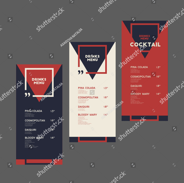 Cocktail Square Menu Set