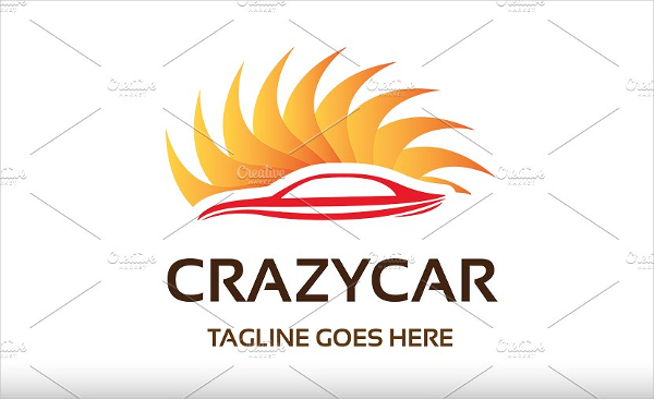 Crazy Car Dealer Design Logo Template