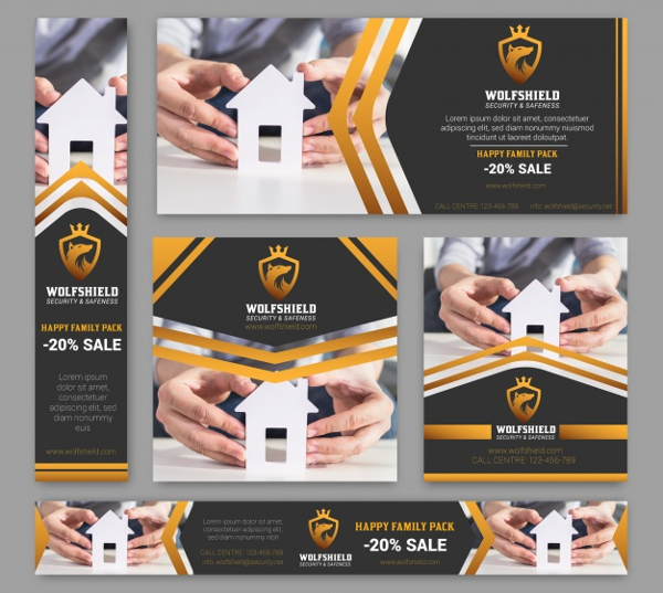 Set Of Real Estate Banners Free Vector