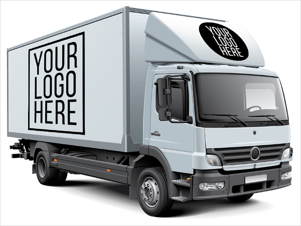 White Box Truck Free Mockup