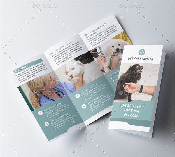 Pet Clinic Trifold Brochure Template