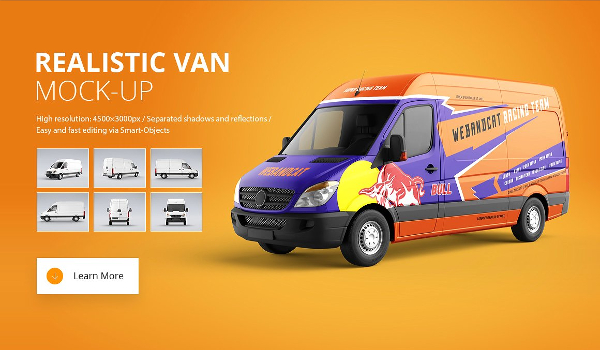 Realistic Van Mockup