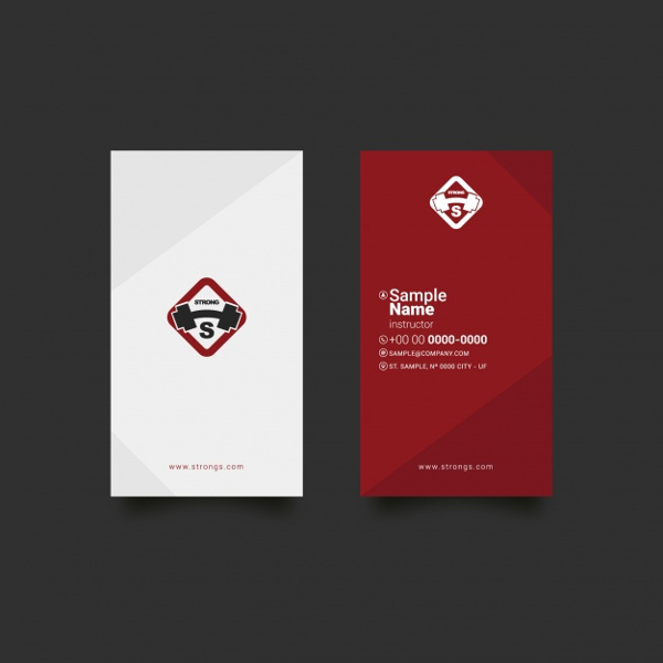 Free Vector Gym Business Cards