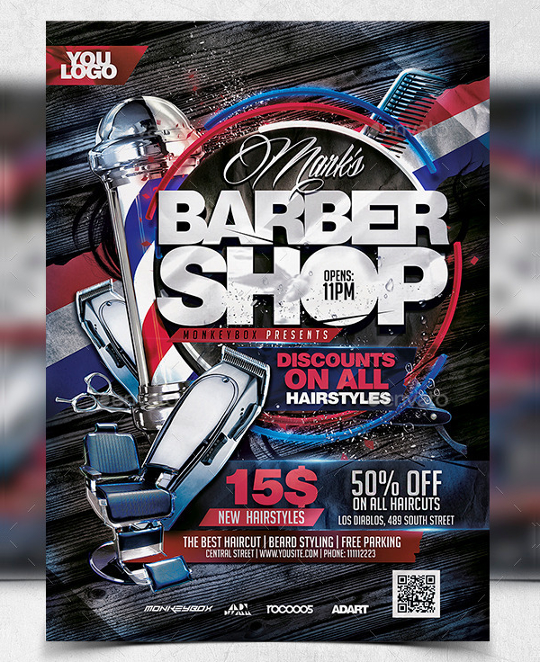 Attractive Barber Shop Flyer Design
