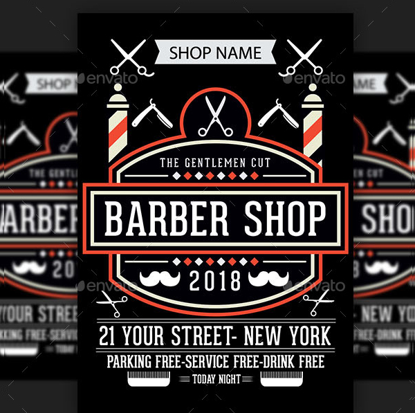 Barber Shop Haircut Flyer Template