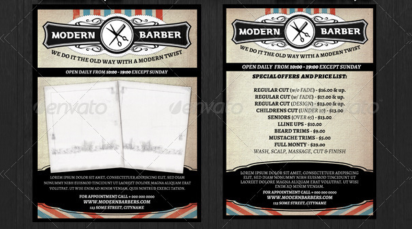 Barber Shop Promotional Flyer Template