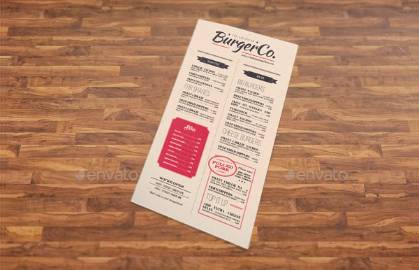 American BBQ Menu Template Design