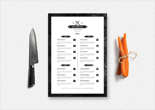 Clean BBQ Food Menu Template
