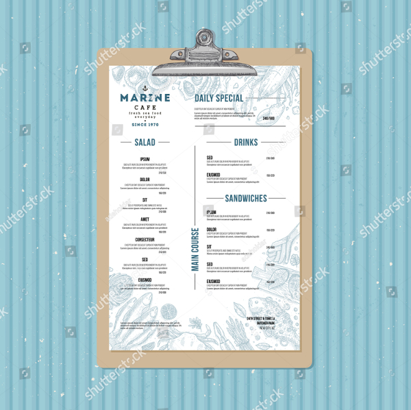 BBQ Seafood Menu Templates