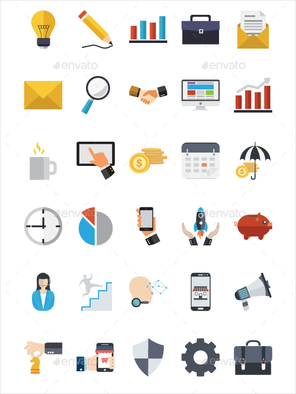 Clean Business Icon Set