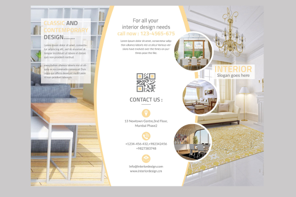 Classic Interior Trifold Brochure Template