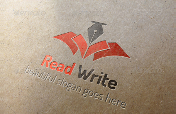 Institute Red Write Logo Template