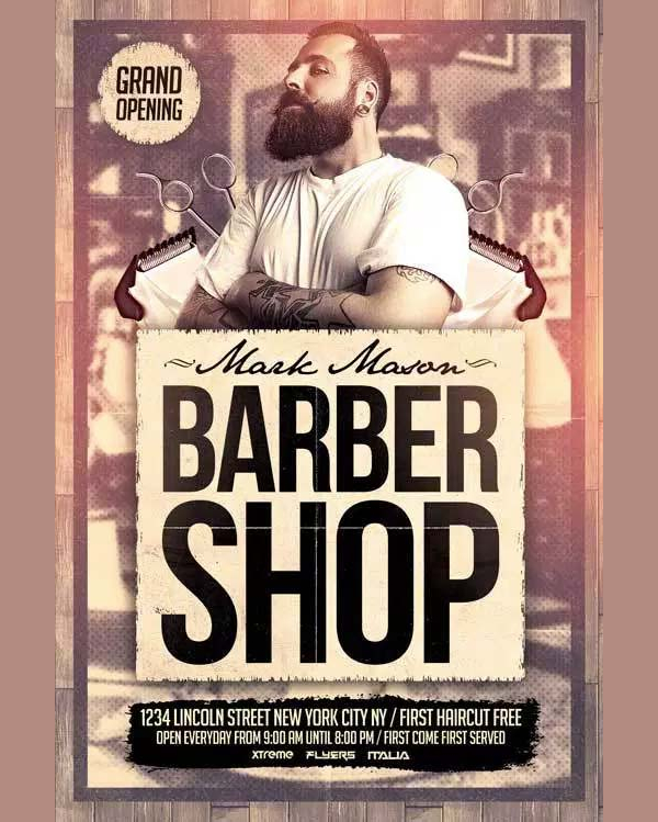 Barber Shop Free PSD Flyer Template
