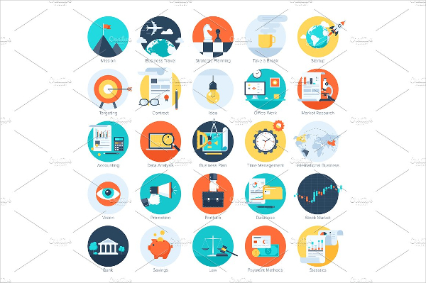 Colorful Business And Finance Icons